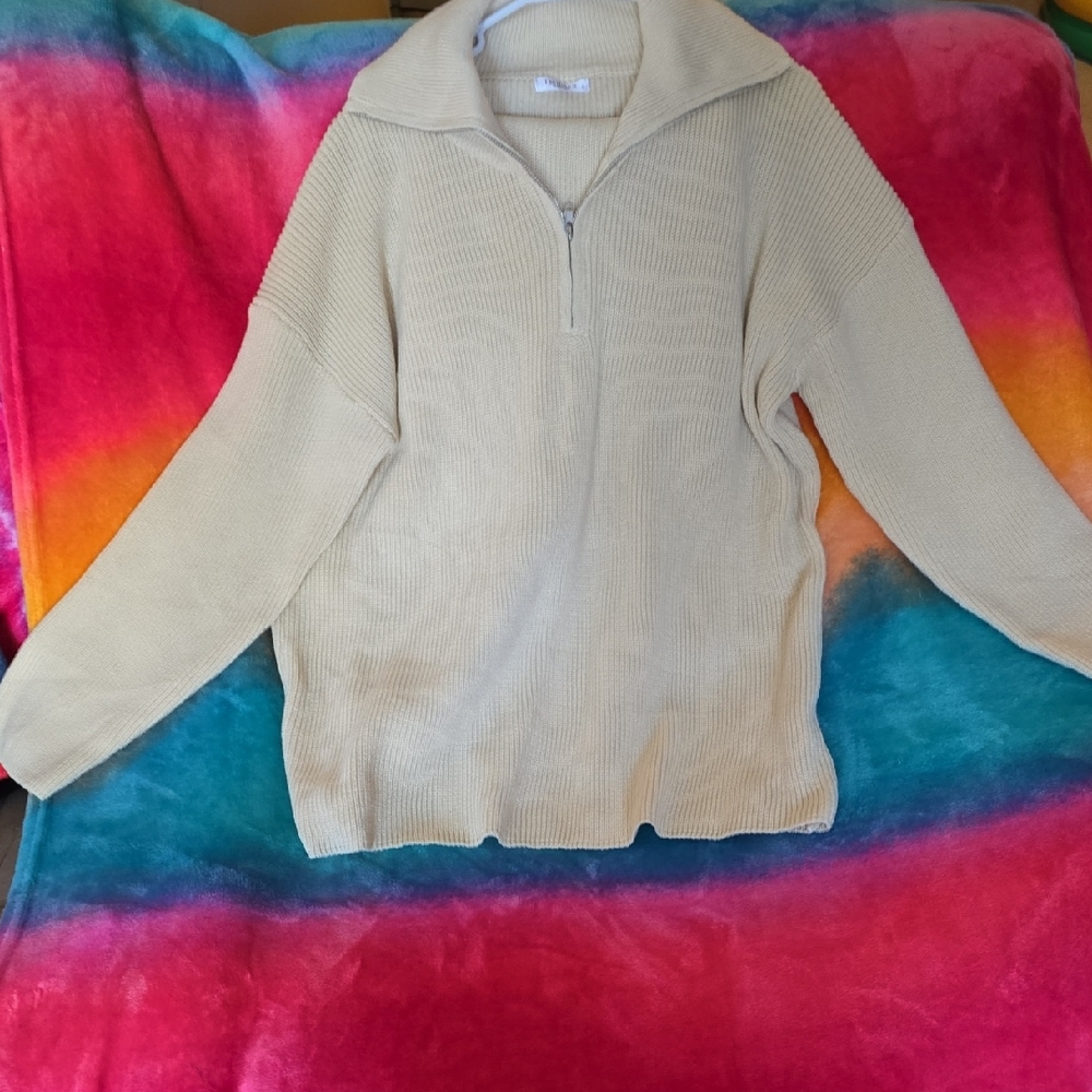 Elegant Cream Cowl Neck Sweater Set